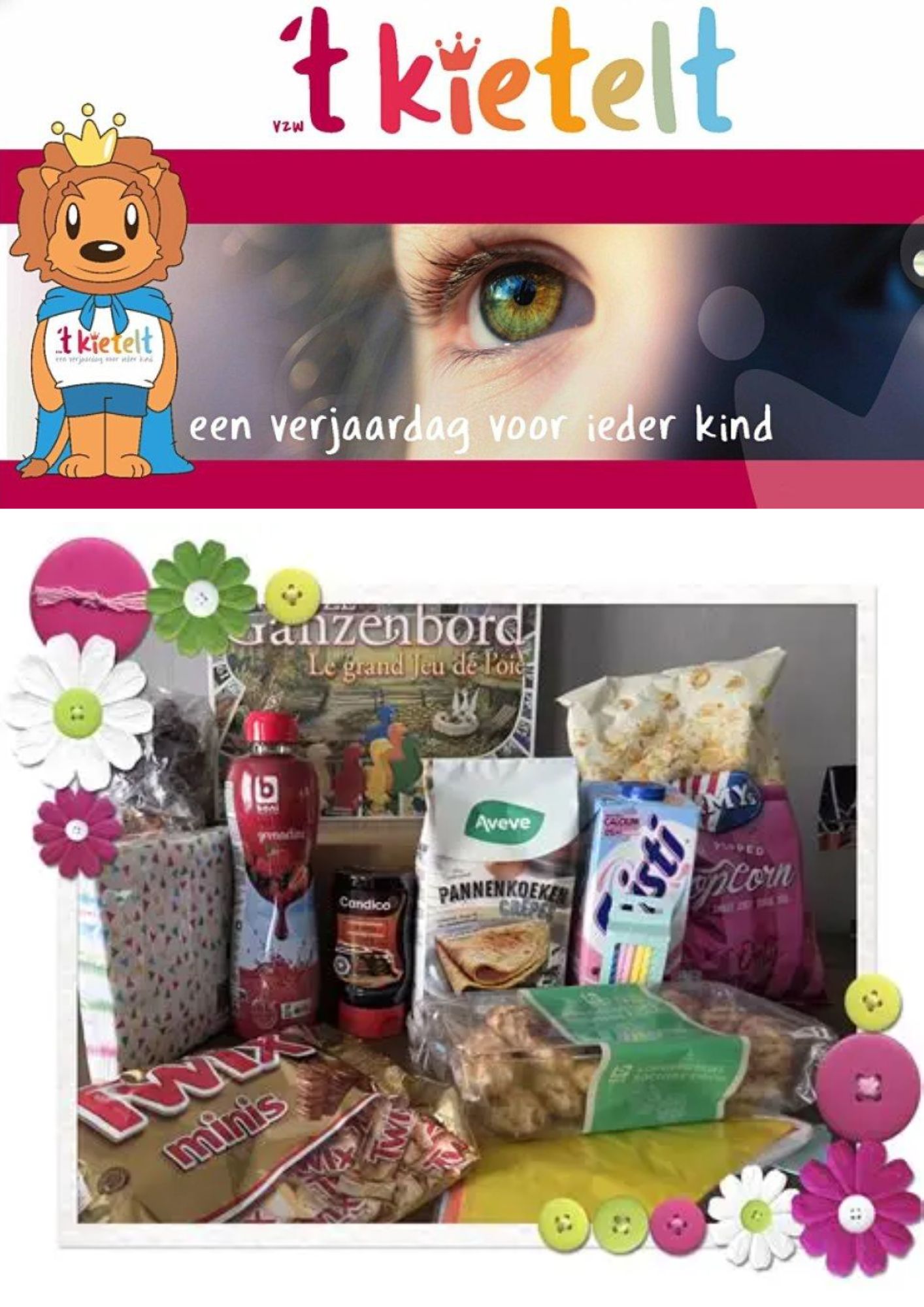 een verjaardagsdoos van het Kietelt