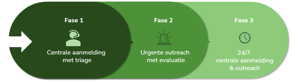 de fases visueel voorgesteld